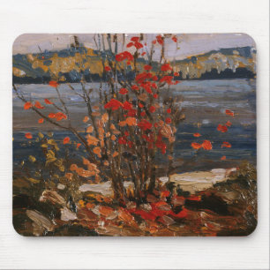 Canadian Painting-Lake and Red Tree von Tom Thomso Mousepad