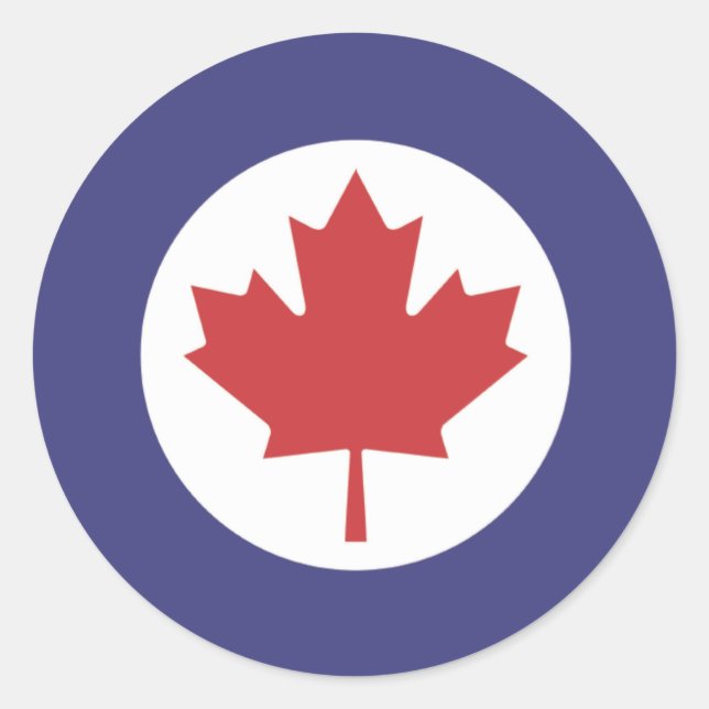 Canadian RAF Maple Leaf Roundel Runder Aufkleber (Vorderseite)