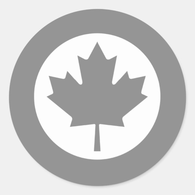 Canadian RAF Maple Leaf Roundel SUBDUED Runder Aufkleber (Vorderseite)