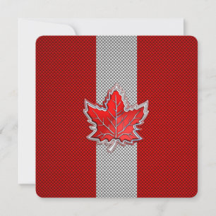 Canadian Red Maple Leaf auf Carbon Fiber Print
