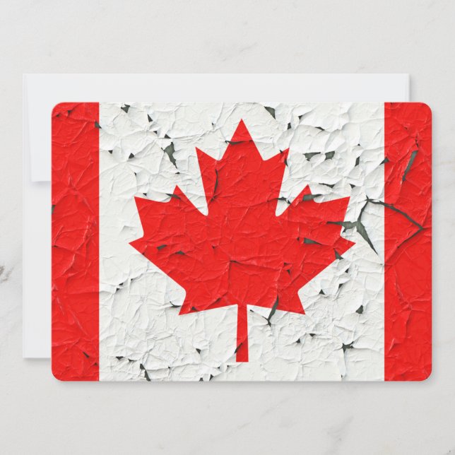 Canadian Red Maple Leaf CANADA Peeling Paint Print (Vorderseite)