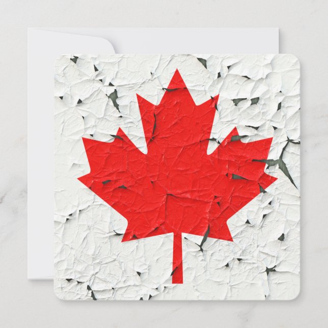 Canadian Red Maple Leaf CANADA Peeling Paint Print (Vorderseite)