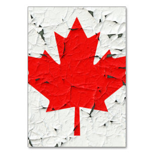 Canadian Red Maple Leaf CANADA Peeling Paint Print Tischnummer
