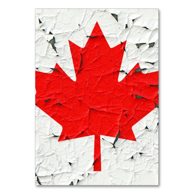 Canadian Red Maple Leaf CANADA Peeling Paint Print Tischnummer (Vorderseite)