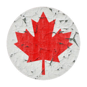 Canadian Red Maple Leaf CANADA Peeling Paint sieht Schneidebrett