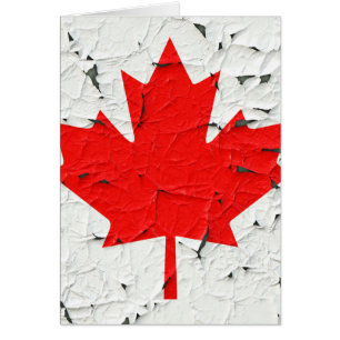 Canadian Red Maple Leaf CANADA Peeling Paint Style