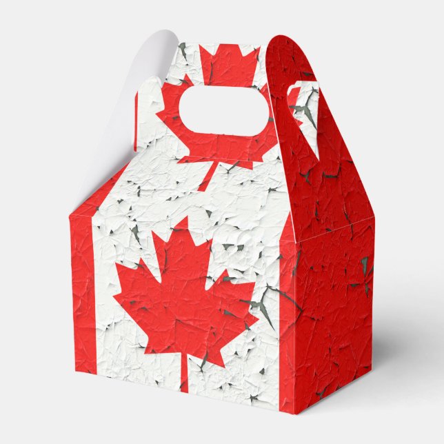 Canadian Red Maple Leaf CANADA Peeling Paint Style Geschenkschachtel (Vorderseite)