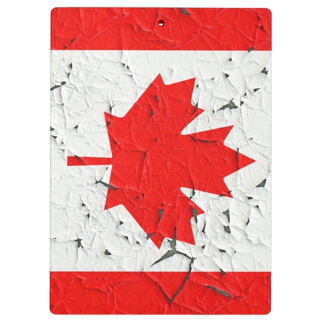 Canadian Red Maple Leaf CANADA Peeling Paint Style Klemmbrett (Rückseite)