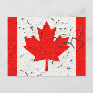 Canadian Red Maple Leaf CANADA Peeling Paint Style Postkarte