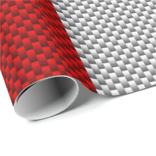 Canadian Red Maple Leaf in Carbon Fiber sieht aus Geschenkpapier