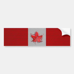 Canadian Red Maple Leaf in Carbon Fibre sieht aus Autoaufkleber