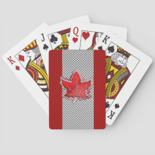 Canadian Red Maple Leaf in Carbon Fibre sieht aus Spielkarten