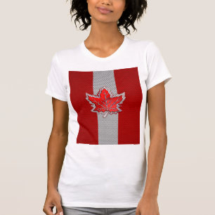 Canadian Red Maple Leaf in Carbon Fibre sieht aus T-Shirt