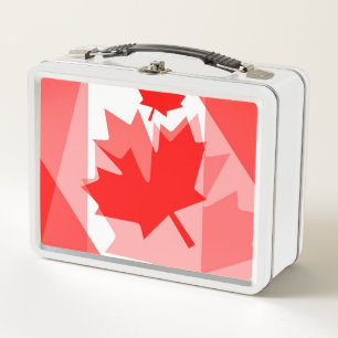 Canadian Red Maple Leaf Layered Style CANADA Metall Brotdose