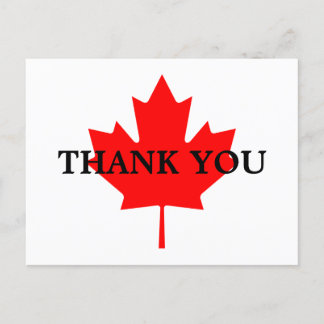 Canadian Red Maple Leaf Vielen Dank Postkarte