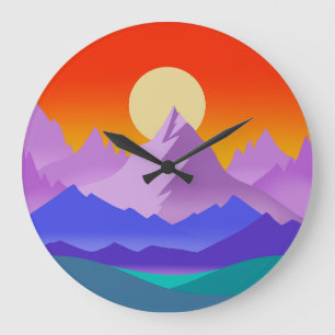 Canadian Rockies Glacial Seen Golden Hour Große Wanduhr
