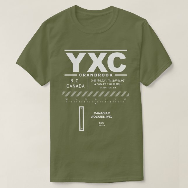 Canadian Rockies International Airport YXC T - Shi T-Shirt (Design vorne)