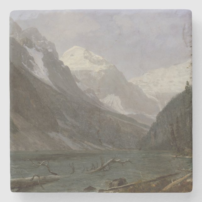 Canadian Rockies Lake Louise | Albert Bierstadt Steinuntersetzer (Vorderseite)