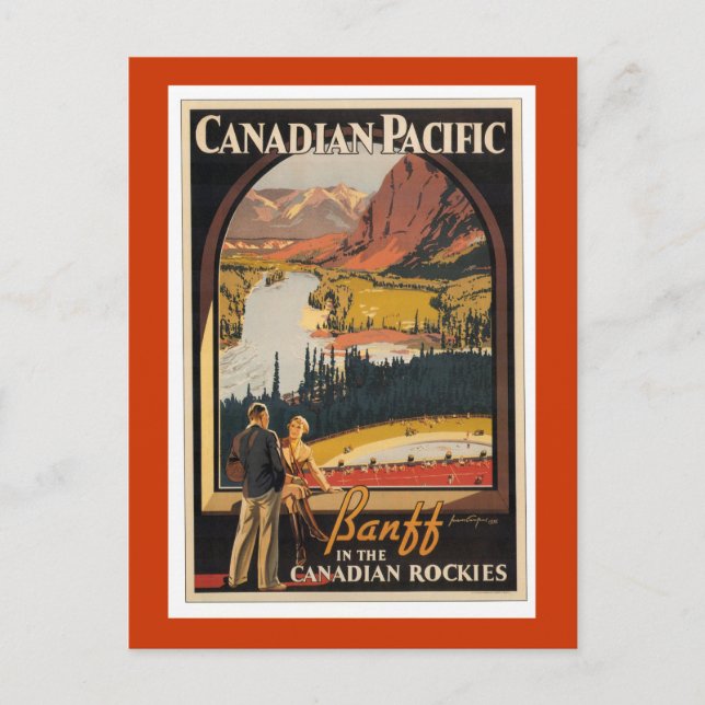 Canadian Rockies Travel Poster Vert Postkarte (Vorderseite)