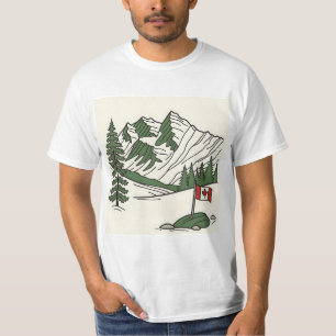 Canadian Rocky Mountains Illustration T-Shirt
