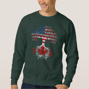 Canadian Roots American Grown Canada Flag Männer Sweatshirt