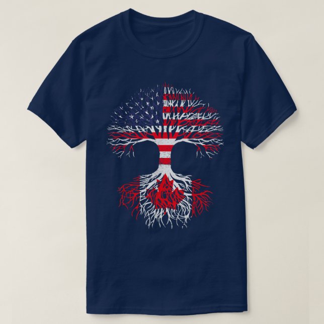 Canadian Roots American Grown Canada Flag T Men Wo T-Shirt (Design vorne)