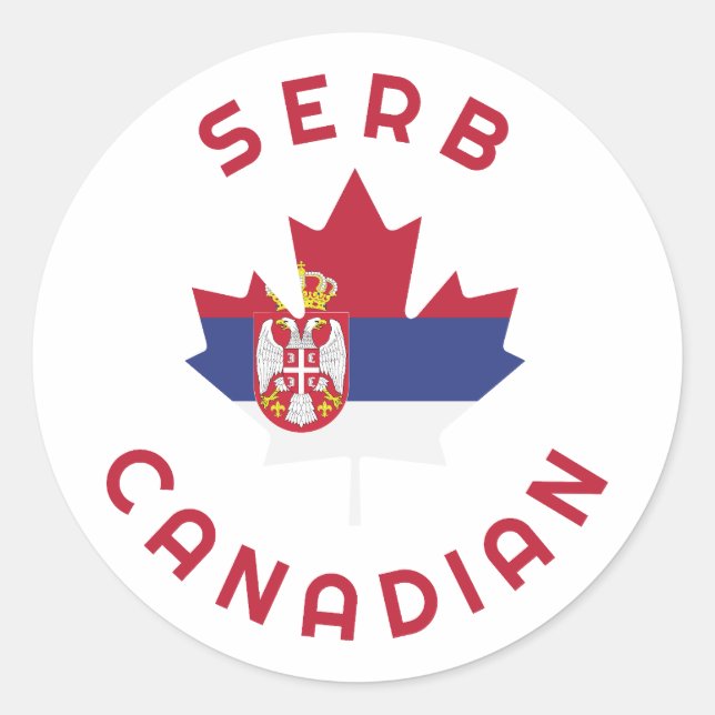Canadian Serb Roots Runder Aufkleber (Vorderseite)