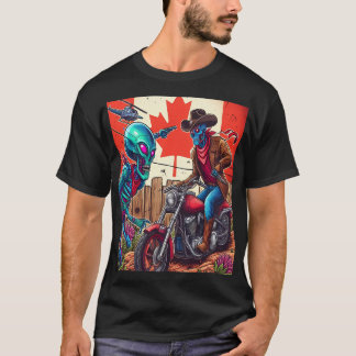 Canadian Showdown: Cowboy vs. Alien T-Shirt