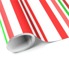 Canadian Stripes Red White Green Stripe Muster Geschenkpapier