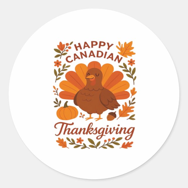 Canadian Thanksgiving Autumn Celebration Classic T Runder Aufkleber (Vorderseite)