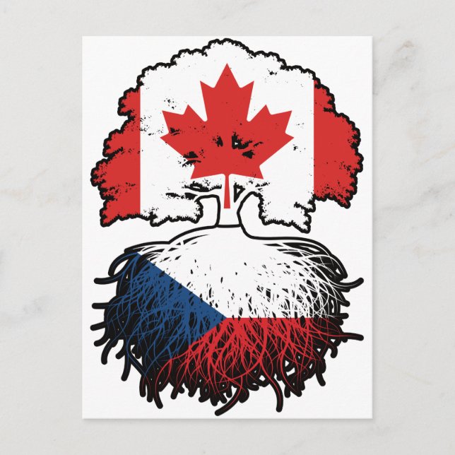 Canadian Tree Roots Flag Postkarte (Vorderseite)