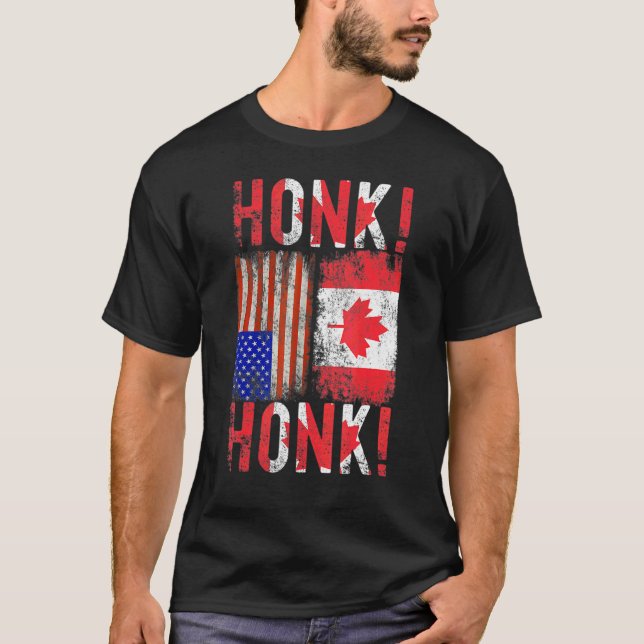 Canadian Trucker Canada Freedom Convoy Honk Honk T-Shirt (Vorderseite)