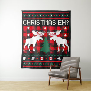 Canadian Ugly Christmas Sweater Design Wandteppich