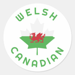 Canadian Welsh Roots Runder Aufkleber