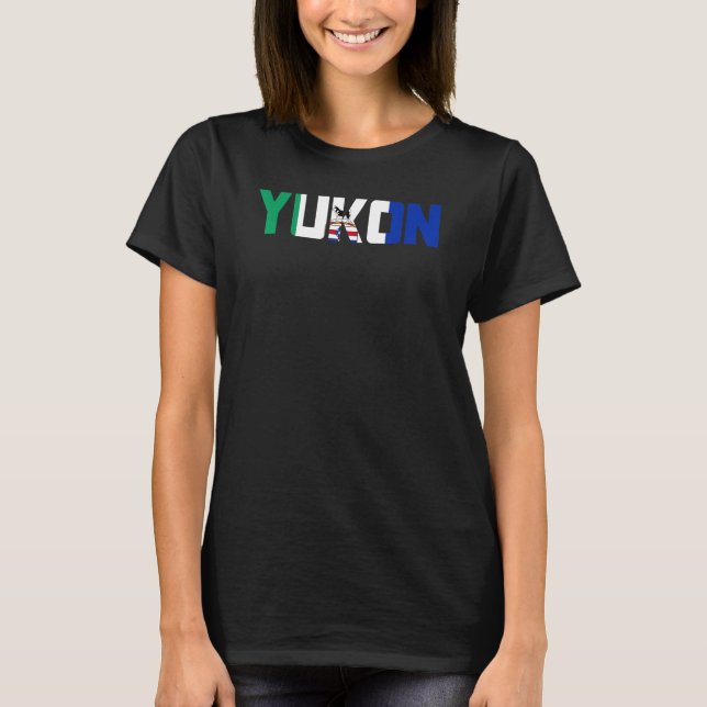Canadian Yukon Territory Flag Proud Canada Husky S T-Shirt (Vorderseite)