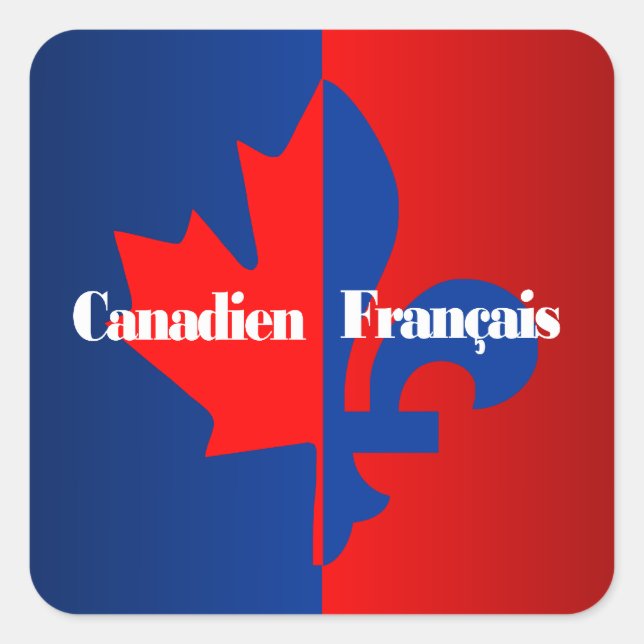 Canadien Francais Quadratischer Aufkleber (Vorderseite)