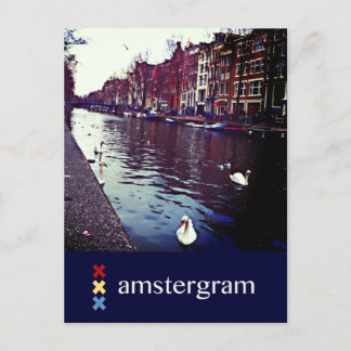 Canal Amsterdam gram Postkarte