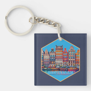 Canal Amsterdam Niederlande Europa Schlüsselanhänger