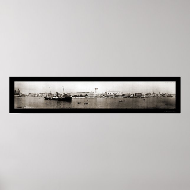 Canal Foto Venedig Italien 1909 Poster (Vorne)