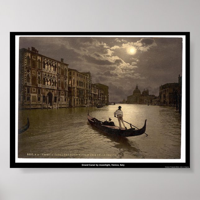 Canal Grande bei Mondschein, Venedig, Italien Poster (Vorne)