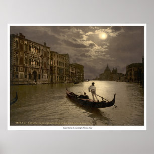 Canal Grande bei Mondschein, Venedig, Italien Poster