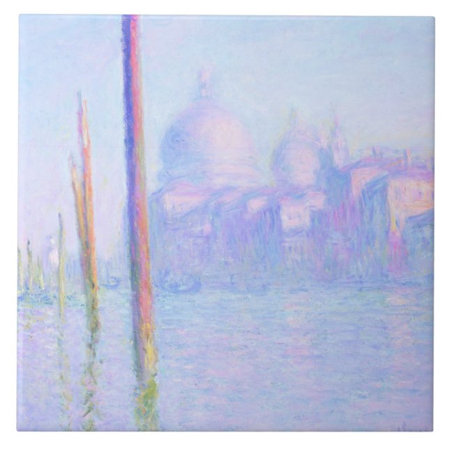 Canal Grande in Venedig (von Claude Monet) Fliese (Vorderseite)