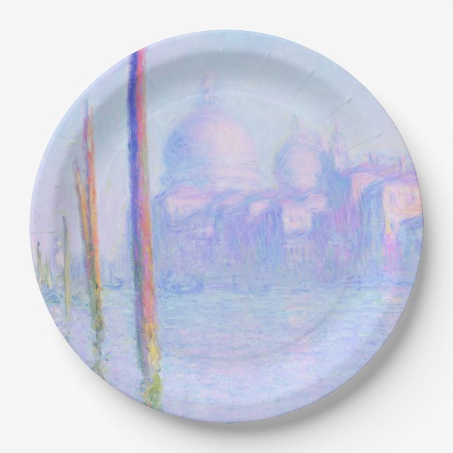 Canal Grande in Venedig (von Claude Monet) Pappteller (Vorderseite)