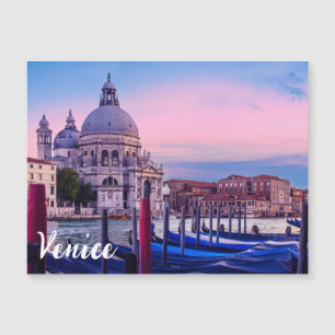 Canal Grande mit Gondeln und Kirche in Venedig Magnetkarte