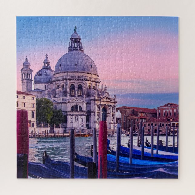 Canal Grande mit Gondeln und Kirche in Venedig Puzzle (Vertikal)