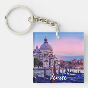 Canal Grande mit Gondeln und Kirche in Venedig Schlüsselanhänger