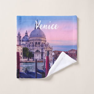 Canal Grande mit Gondeln und Kirche in Venedig Waschlappen