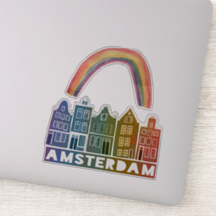 Canal House Amsterdam Holland Rainbow Set Aufkleber