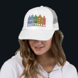 Canal House Rainbow Amsterdam Holland Dutch Travel Truckerkappe<br><div class="desc">Zeigen Sie Ihre Liebe für Holland mit diesem skurrilen Amsterdamer Häuser Musterkunsttee. Macht ein tolles Geburtstagsgeschenk! Sie können ihn anpassen und den Text auch hinzufügen oder ändern. Karo in meinem Shop für viel mehr Farben und Muster! Und mehr passende Artikel wie Tasche,  T-Shirts,  Aufkleber und Tasse.</div>