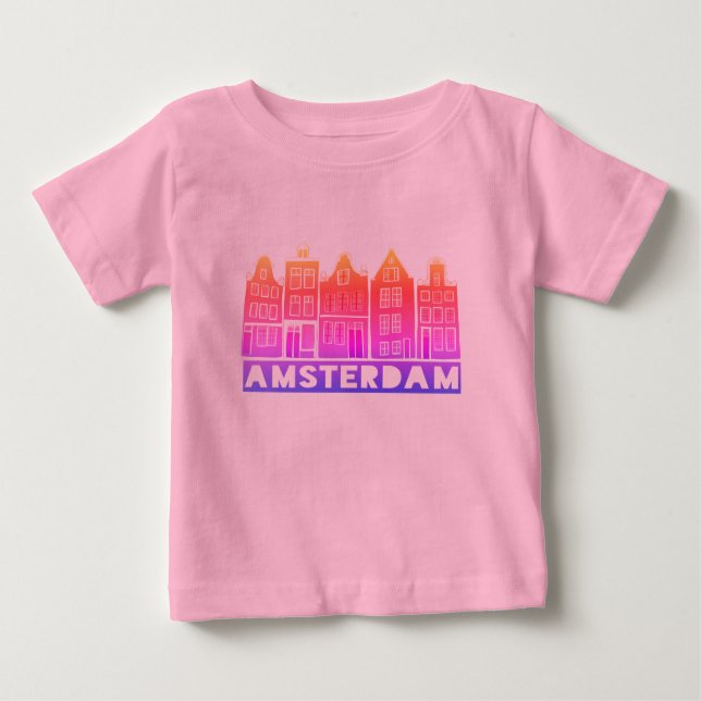 Canal House Row Amsterdam Holland Colorful Baby T-shirt (Vorderseite)